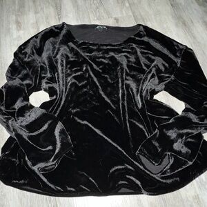 Eileen Fisher Black Velvet Long Sleeve Top